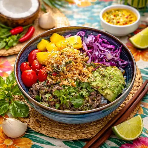 Poke bowl thaï aux légumes frais et à la mangue — Chana Thai à Roissy-en-Brie
